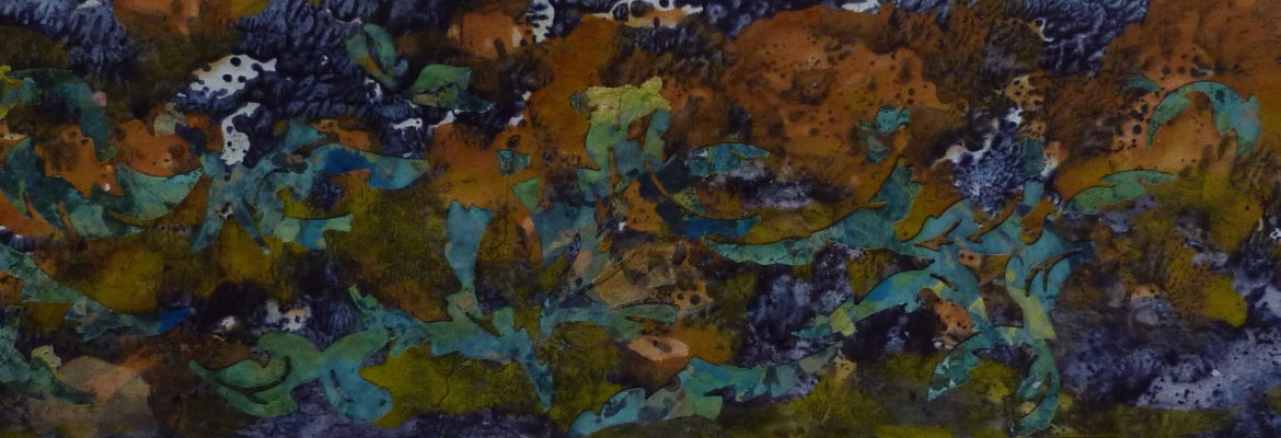 Coraux khmers peinture papier pigment de conservation le chat filant